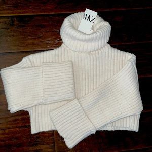 Never worn Zara crop turtle neck sweater.